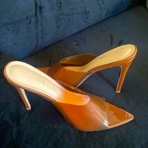 Brown PVC Mules